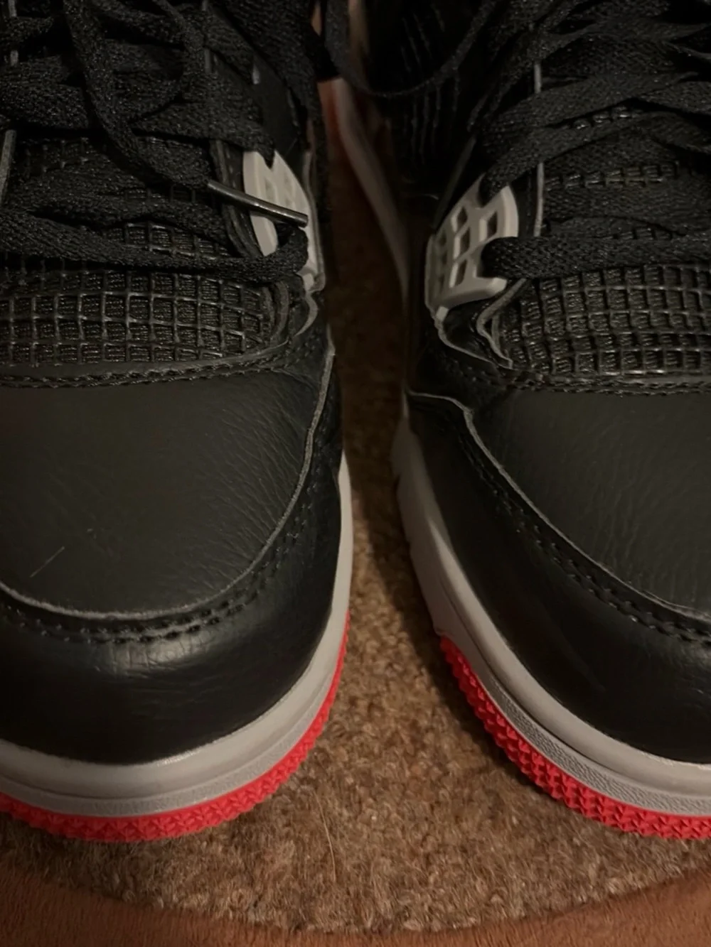 Air Jordan 4 Men’s Low-Top Basketball Sneakers - Black/Red/Gray size 9